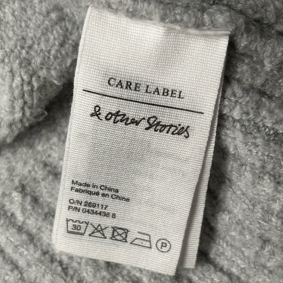 And Other Stories Turtle Neck Pullover Acrylic Grey Winter Sweater Size Large - Picture 10 of 15